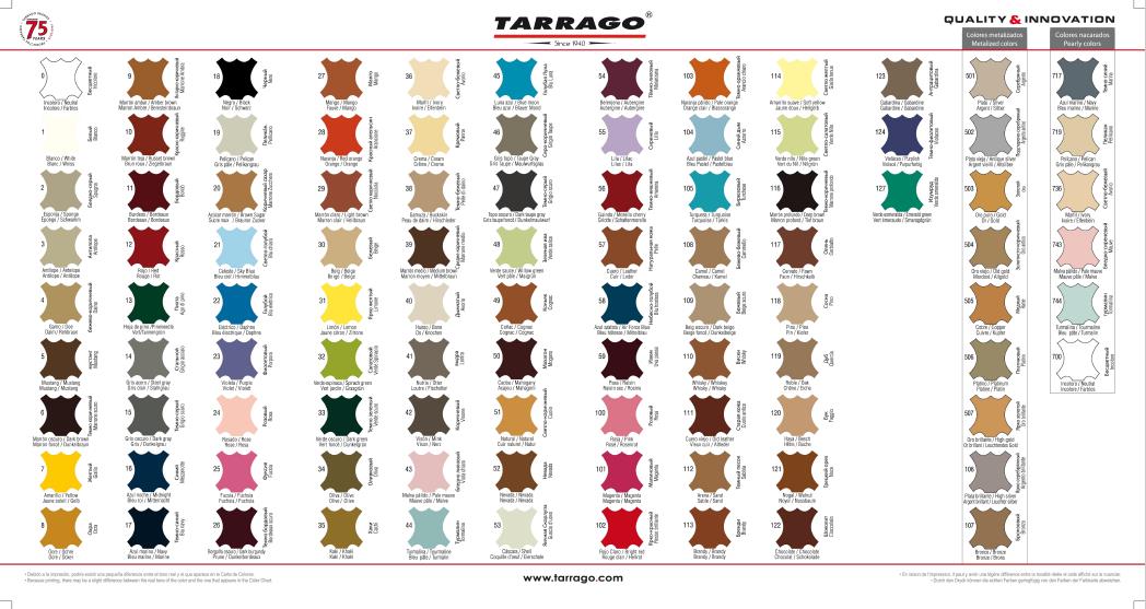 Tarrago Shoe Dye Color Chart