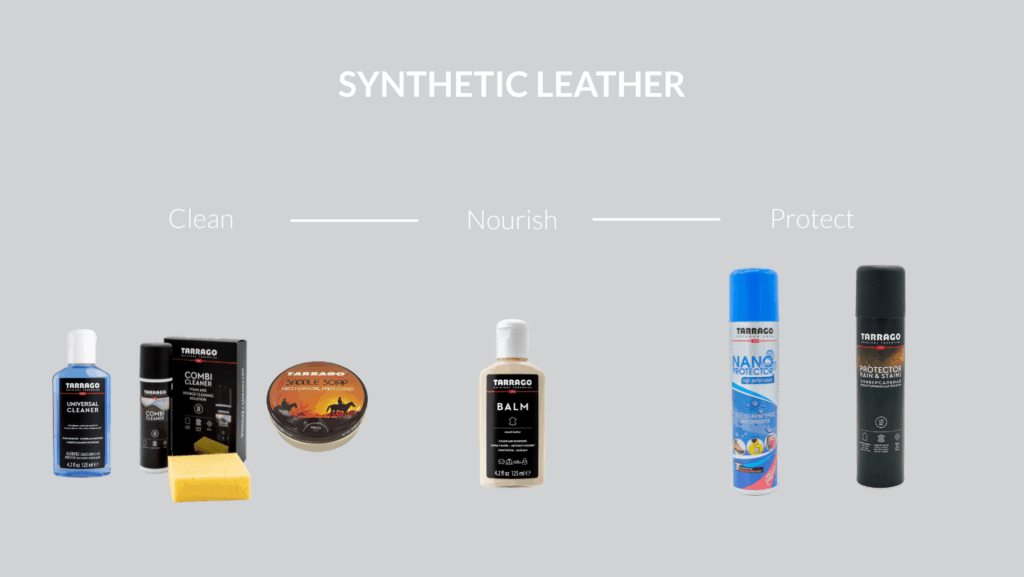 Cleaning synthetic leather upholsery